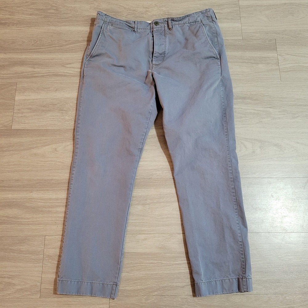 Wallace & Barnes J.Crew Slim Officer's Chino Cotton Trousers 36x32 Blue Gray